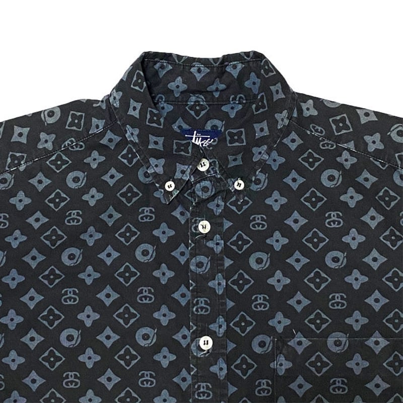 USED】90'S STUSSY MONOGRAM S/S B.D SHIRT | KONBINI