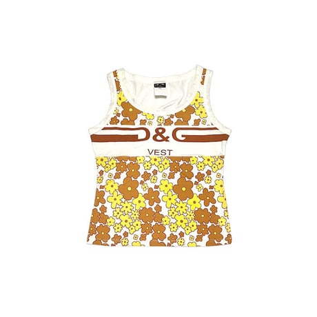 【USED】00'S D&G FLOWER DESIGN VEST