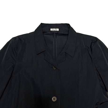 【USED】00's miu miu Tiered Peplum Silk Blend Dress Coat