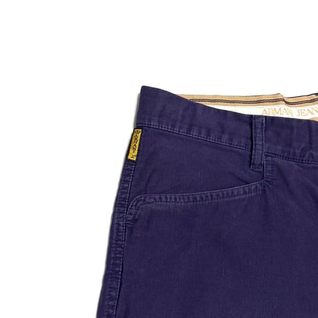【USED】90's ARMANI JEANS Top Chinos Trousers Royal Navy