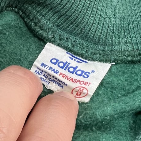 【USED】80'S ADIDAS TREFOIL EMBROIDERY SWEATSHIRT GREEN