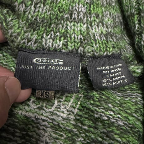 【USED】00's G-STAR Dual Zip Mohair Blend Knit Jacket
