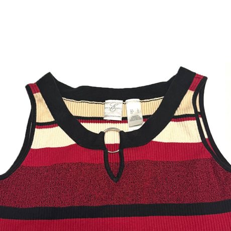 【USED】00's EMMA JAMES RING BORDER KNIT VEST