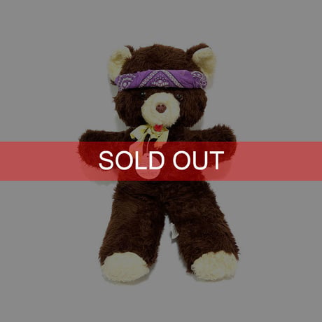 【USED】80'S DOLLCRAFT UNDUSTRIES TEDDY BEAR STUFFED TOY with VINTAGE BANDANA