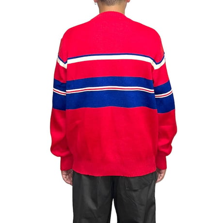 【USED】90'S B.S.R. ACRYLIC LINE KNIT SWEATER