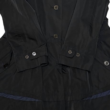 【USED】00's miu miu Tiered Peplum Silk Blend Dress Coat