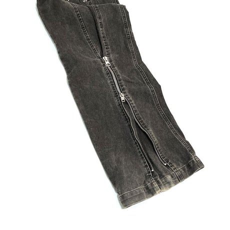 【USED】00'S GRIFFIN BONDAGE BLACK DENIM PANTS