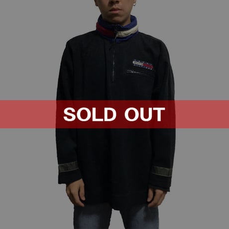 【USED】90'S TOMMY HILFOGER 2-WAY FLEECE PULLOVER