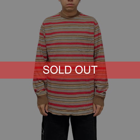 【USED】90'S-00'S STUSSY MULTI BORDER L/S T-SHIRT