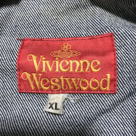 【USED】90'S  VIVIENNE WESTWOOD LACE PRINT DENIM JACKET
