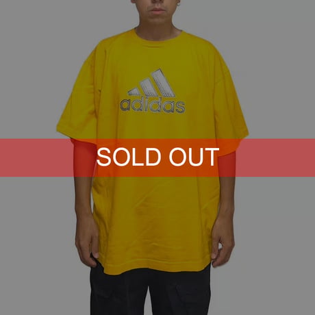 【USED】00'S adidas SILVER LOGO PRINT T-SHIRT YELLOW