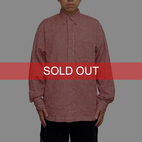 【USED】00's VANS GINGHAM CHECK PULLOVER B.D SHIRT