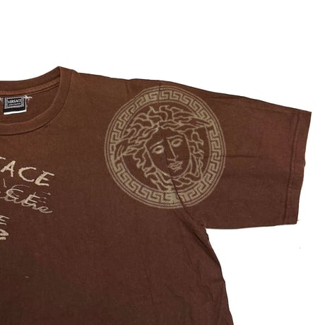 【USED】00's VERSACE JEANS COUTURE Cross Seam Print T-shirt