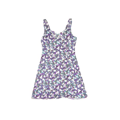 【USED】60s-70s ART NOUVEAU FLORAL PATTERN SLIP MINI DRESS