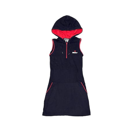 【USED】90's DKNY JEANS Hooded Sport Mini Dress