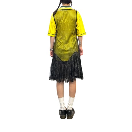 【USED】00's LAUREN VIDAL TULLE DRESS BLACK