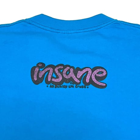 【USED】90's insane Look into my eyes T-SHIRT SKY BLUE②