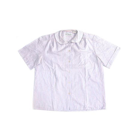 【USED】80'S DENIS MATERNE PETER PAN COLLAR S/S STRIPE SHIRT