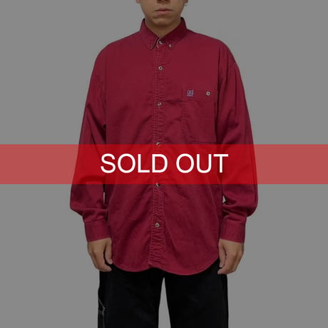 【USED】90'S OLD GAP B.D.SHIRT WINE RED