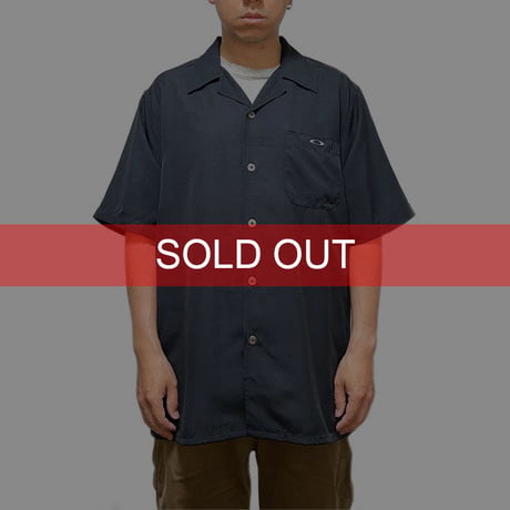 【DEAD STOCK】00'S OAKLEY OPEN COLLAR SHIRT BLACK