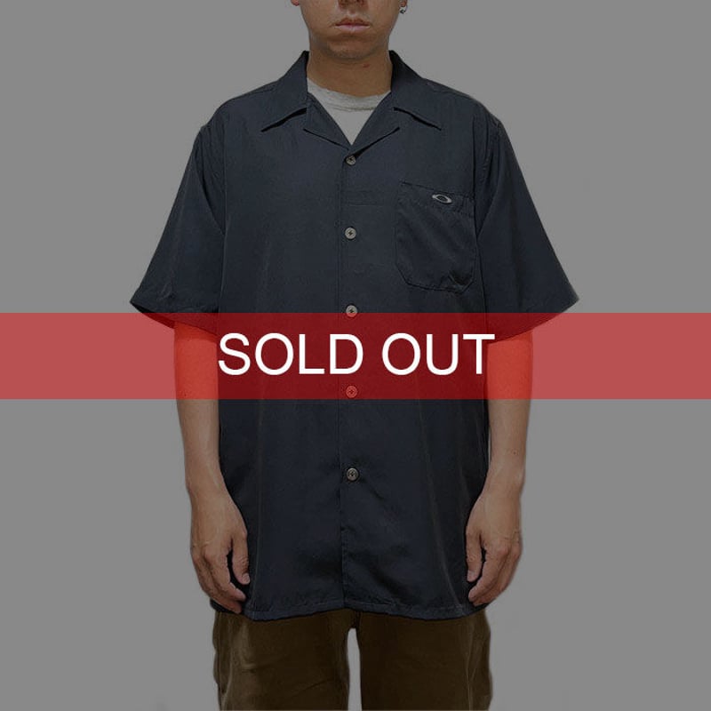 DEAD STOCK】00'S OAKLEY OPEN COLLAR SHIRT BLACK