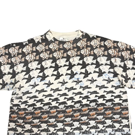 【USED】90's M.C.ESCHER ALL OVER PRINT T-SHIRT