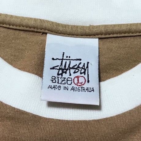 【USED】90'S STUSSY RINGER T-SHIRT MADE IN AUSTRALIA