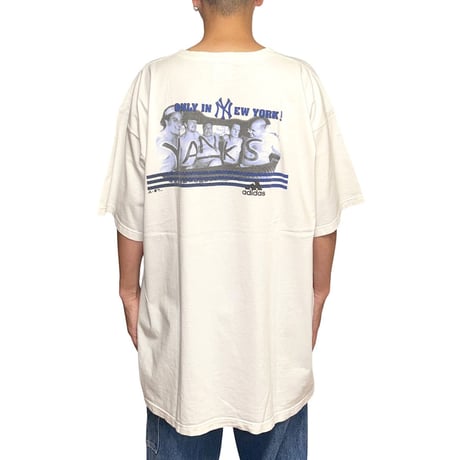 【USED】90's adidas × New York Yankees Photo Graphic T-shirt Made in USA