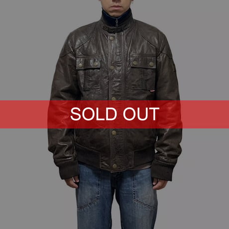 【USED】90'S-00'S BELSTAFF LEATHER MOTORCYCLE JACKET