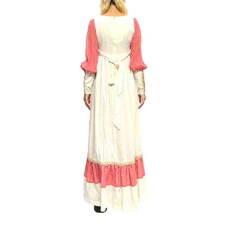 【USED】70'S Gunne Sax? TYROLEAN EMBROIDERY MAXI DRESS
