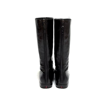 【USED】PRADA LINEA ROSSA PATENT LEATHER LONG BOOTS