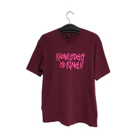 【USED】90'S STUSSY T-SHIRT "KNOWLEDGE IS KING"