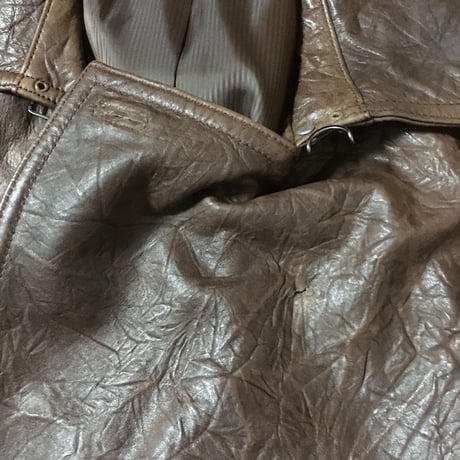 【USED】ITALIAN LEATHER COAT BROWN