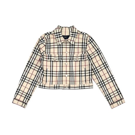 【USED】00'S BURBERRY LONDON NOVA CHECK SHORT TRACKER JACKET