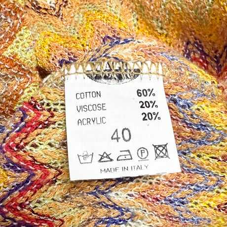 【USED】00's DUALVIEW MILANO Zigzag Knit T-shirt