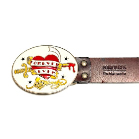 【USED】00's Ed Hardy "FOREVER EVER" Buckle Leather Belt