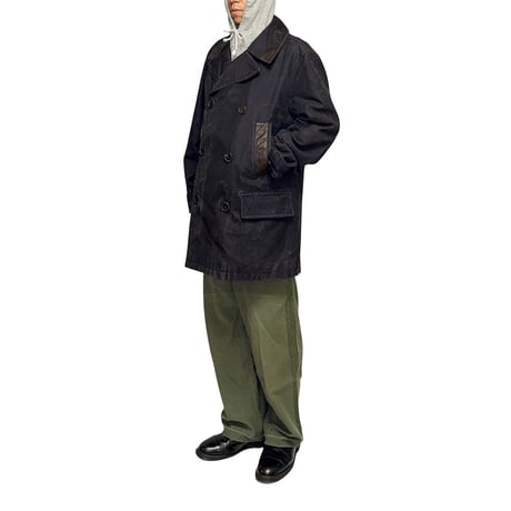 【USED】90's-00's HERMÈS Distressed French Workwear Style Peacoat Made in France
