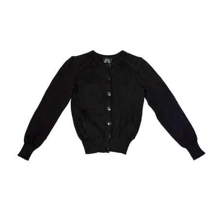 【USED】90's A.P.C. WOOL KNIT CARDIGAN BLACK
