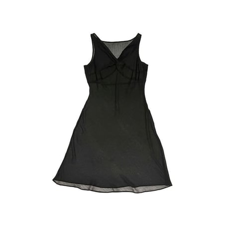 【USED】VINTAGE BLACK BIAS SHEER DRESS