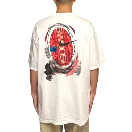 【USED】90's NIKE Swoosh Future Graphic T-shirt