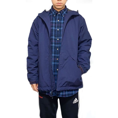 【USED】00'S STUSSY RIPSTOP NYLON HOODED JACKET NAVY