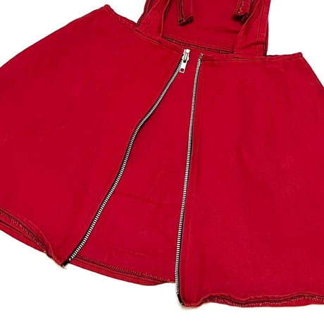 【USED】80's ONO eno ENGLAND OVERALL SKIRT RED
