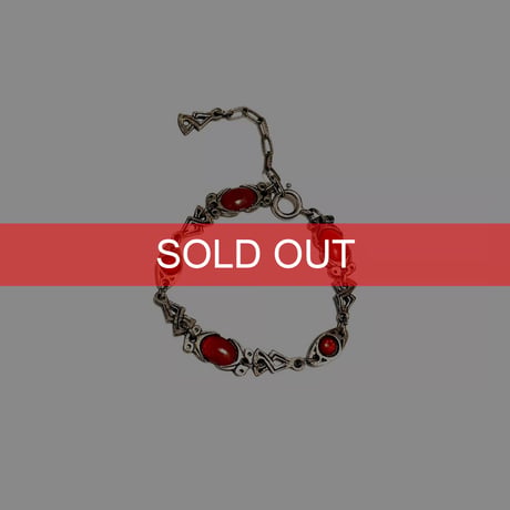【USED】60's-70's MIRACLE Carnelian Cabochon Bracelet