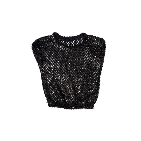 【USED】Vintage Sequin Mesh Knit Top