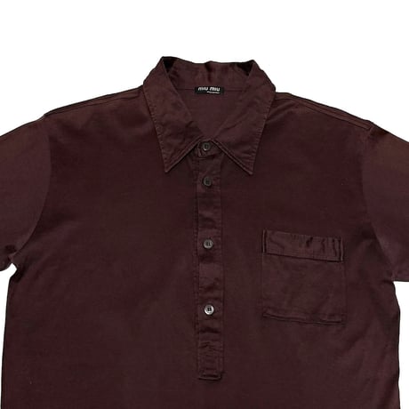 【USED】90's-00's miu miu HALF BUTTON POLO SHIRT