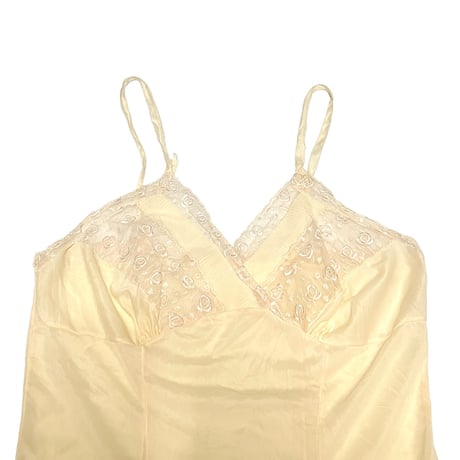 【USED】60's-70's LINGERIE SLIP DRESS CREAM COLOR