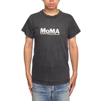 【USED】00's MoMA Logo Print T-shirt Fade Black
