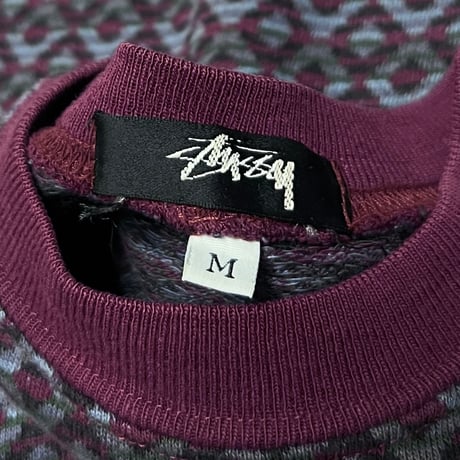 【USED】80's OLD STUSSY JACQUARD POCKET S/S T-SHIRT