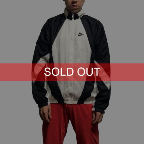 【USED】90'S NIKE NYLON JACKET BLACK & WHITE