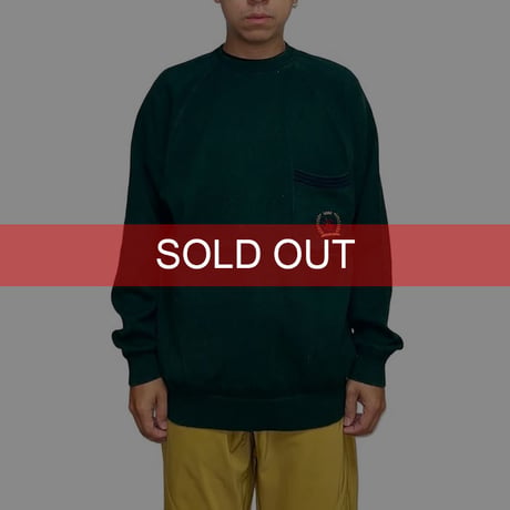 【USED】90'S TOMMY HILFIGER COTTON KNIT POCKET SWEATER